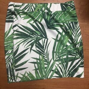 INC Palm Leaf Print Scuba Material Pull On Skirt Size XL